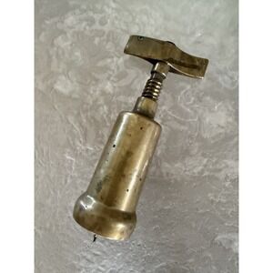 Vintage 1950-1960s Solid Brass Italian Corkscrew‎ Wine Bottle Opener Bar Tool